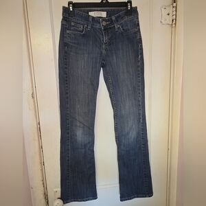 Merona Jeans Womens Size 1 Blue Low Rise Bootcut Premium Dark Wash Denim